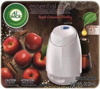 Air Wick Essential Mist, Essential Oils Diffuser, (Diffuser + 1 Refill), Apple Cinnamon Medley, Fall Scent, Fall Spray, Air Freshener, Packaging May Vary