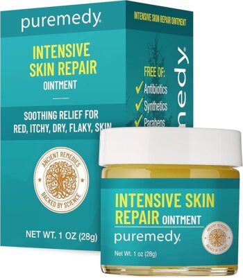Puremedy Eczema & Psoriasis Relief Ointment Homeopathic All Natural Salve Soothes and Relives Symptoms of Dry Itchy Flaky Scratchy or Weepy Skin - 2 oz Jar
