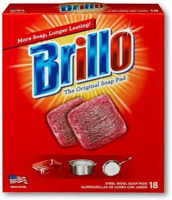 Brillo Steel Wool Soap Pads, Long Lasting, Original Scent Cleaning, 18 Count (Original, 18 Count (Pack of 1))