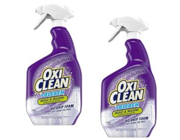 OxiClean plus Bleach, No Drip Foam, Mold & Mildew Bathroom Stain Remover 30 fl oz. 2 Pack