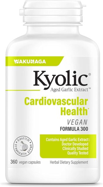 Kyolic Aged Garlic Extract Formula 300 Cardiovascular Health, Vegan, 360 Capsules